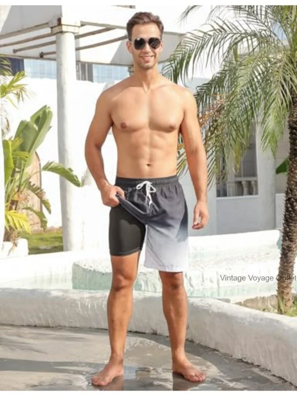 Mens Swim Trunks with Compression Liner 9